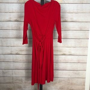 Women's ANN TAYLOR Red side tie jersey dress